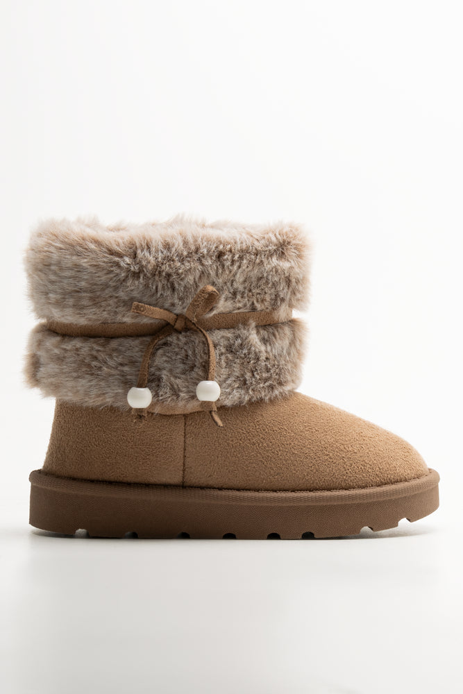 Fur Comfy Boots Tan