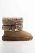 Fur Comfy Boots Tan (1)