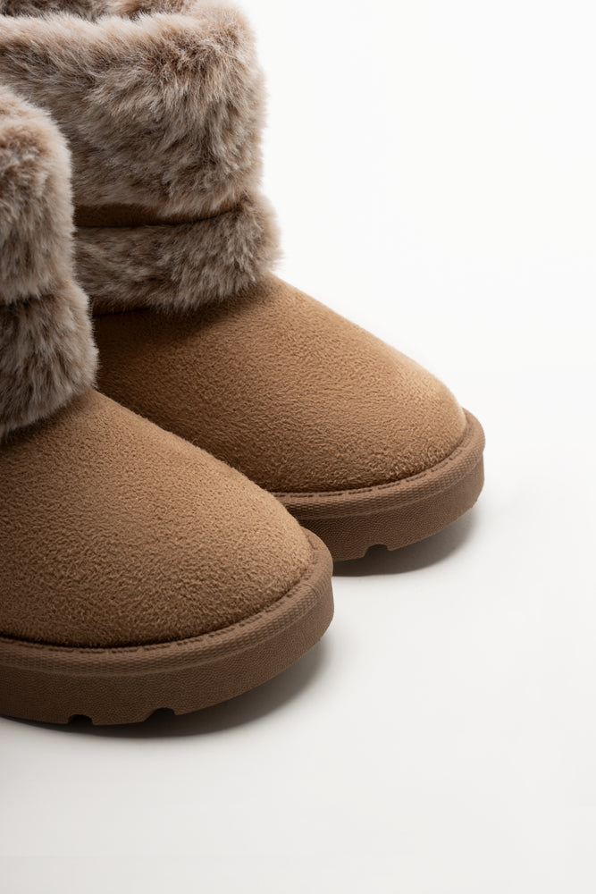 Fur Comfy Boots Tan (2)