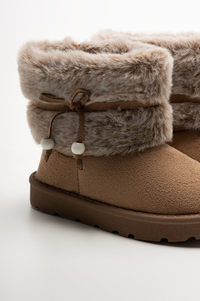 Fur Comfy Boots Tan (3)