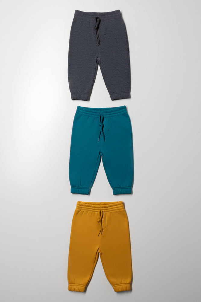 3 Pack Trackpants Dark Grey, Blue And Yellow