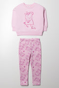 Peppa Pig Tracktop And Fleece Leggings Set Pink