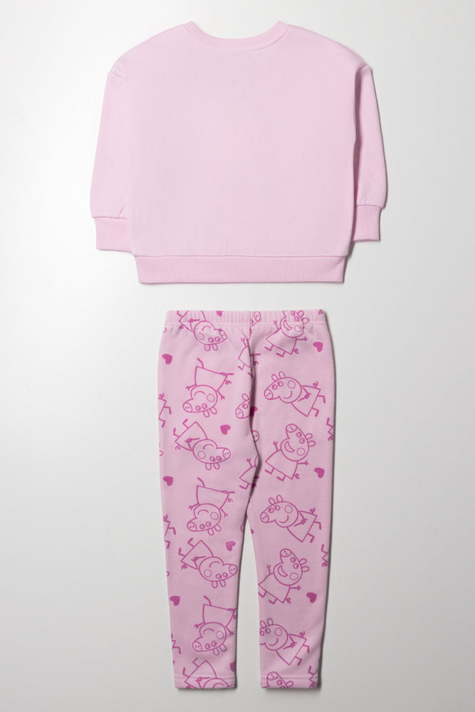 Peppa Pig Tracktop And Fleece Leggings Set Pink (3)