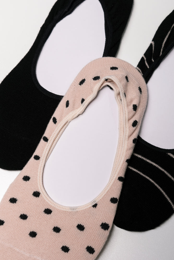 3 Pack Footliner Socks Black And Pink