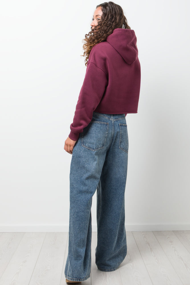 Crop Hoodie Burgundy (2)