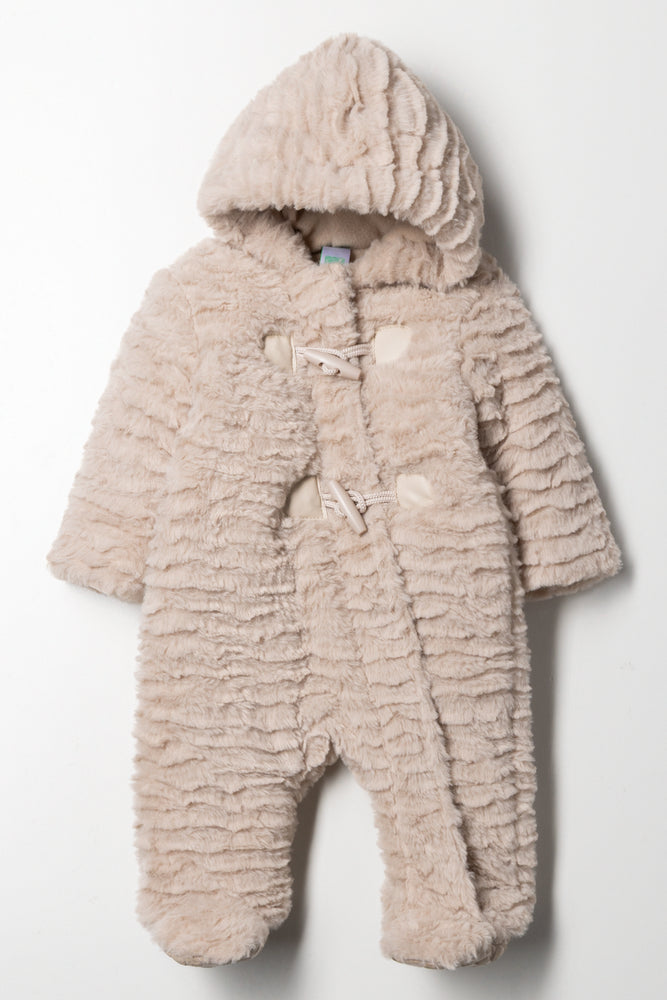 Fur Babygrow With Toggles Natural