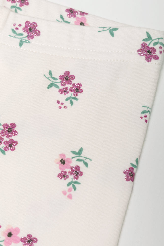 Floral Leggings Cream