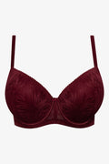 Plus Size 2 Pack Lace Balconette Bras Burgundy And Natural (1)