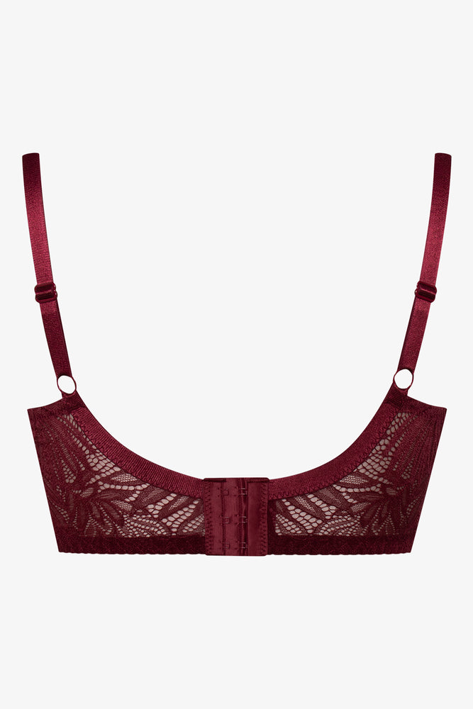 Plus Size 2 Pack Lace Balconette Bras Burgundy And Natural (3)