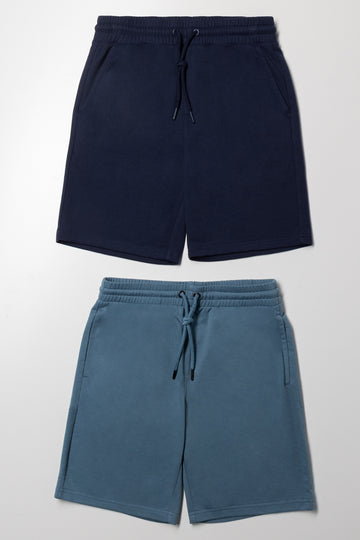 2 Pack Knit Shorts Blue