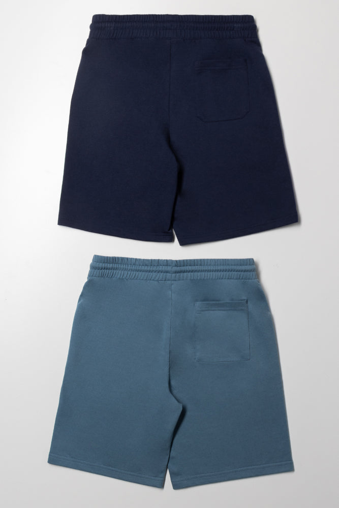 2 Pack Knit Shorts Blue (2)
