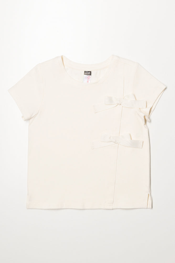 Bow Knit Top Cream