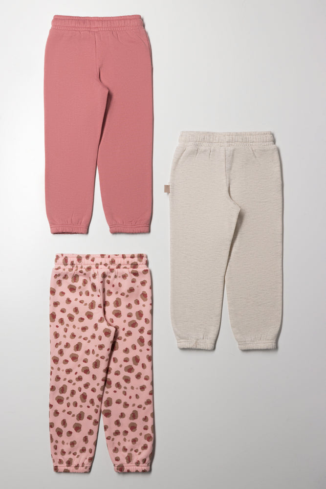 3 Pack Animal Trackpants Pink And Natural (2)