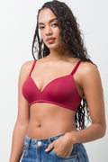 2 Pack Smooth Padded Wirefree Bras Red And Natural (2)