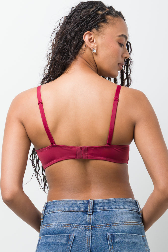 2 Pack Smooth Padded Wirefree Bras Red And Natural (3)