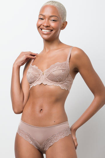 2 Pack Lace Non Padded Underwire Bras Black And Natural