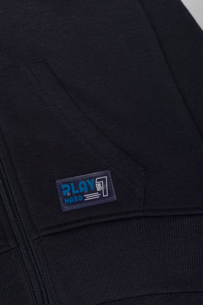 Zip Through Hooded Tracktop Dark Grey