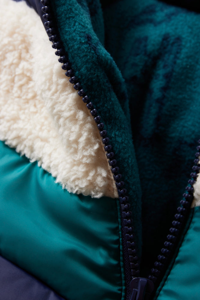 Hooded Sherpa Inset Jacket Blue (1)