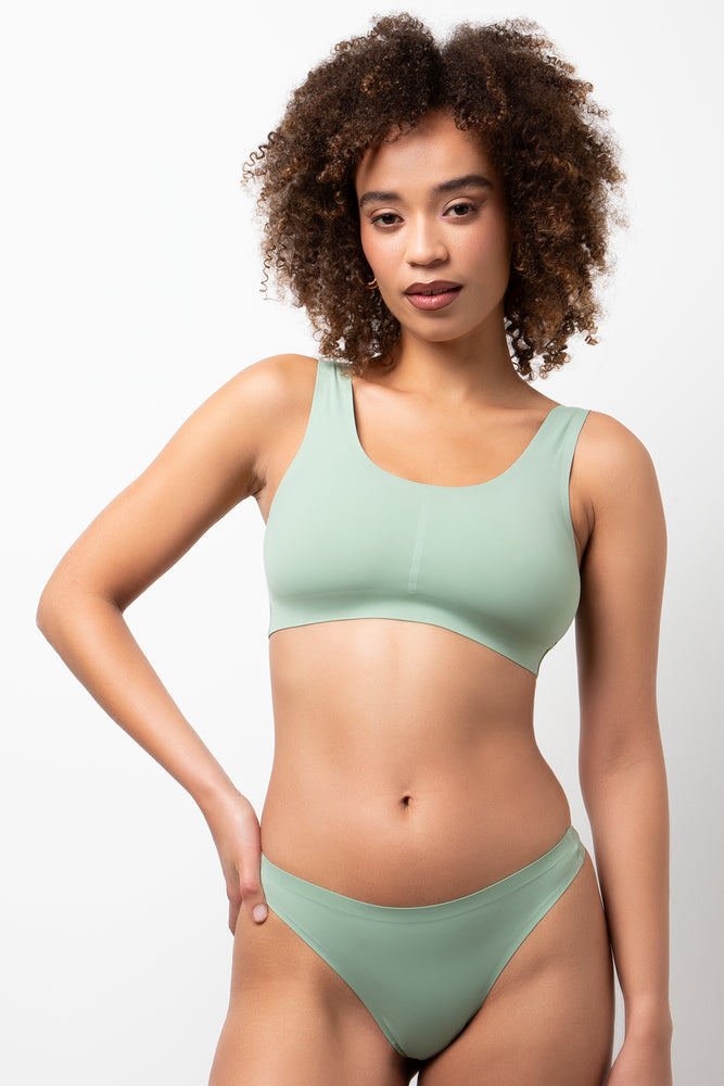 Bonded Crop Top Green