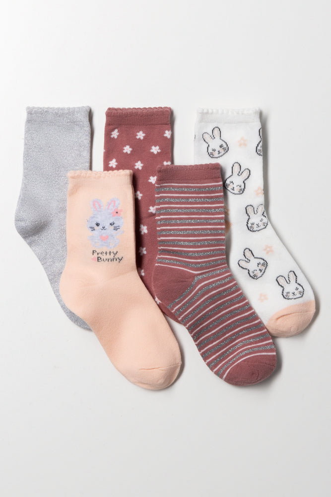 5 Pack Anklet Socks Multi