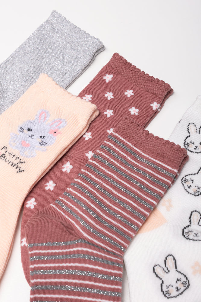 5 Pack Anklet Socks Multi
