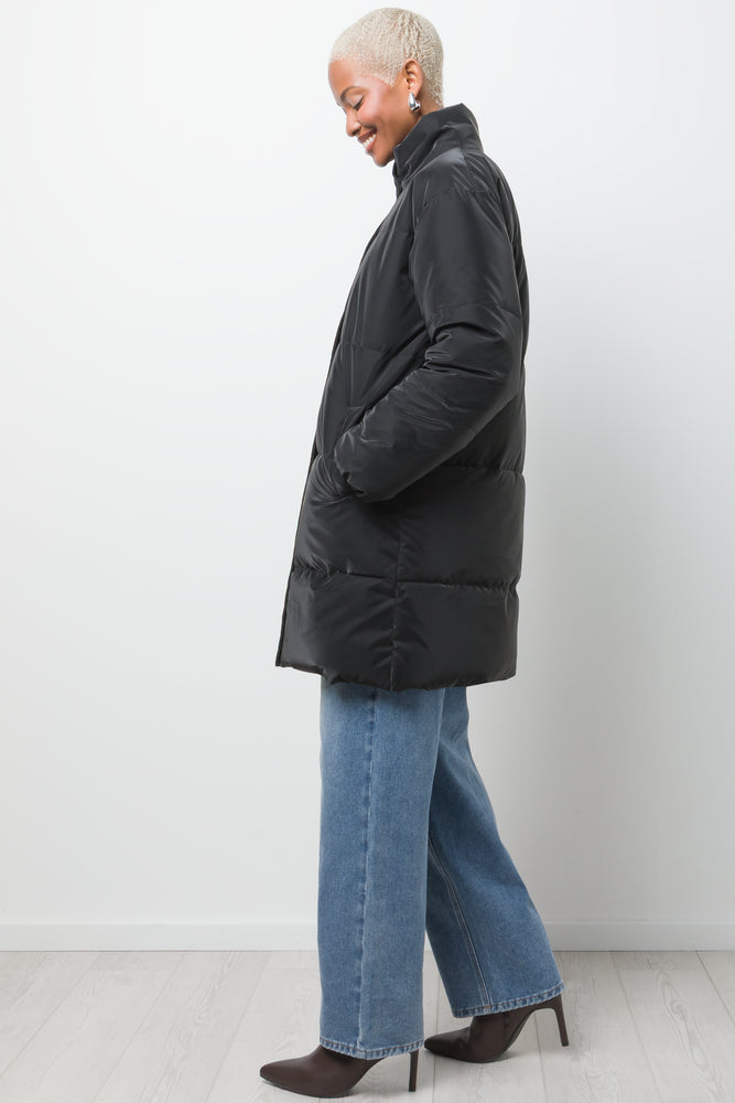 Long Puffer Jacket Black (1)