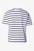 Short Sleeve Oversized Stripe T-Shirt Black (1)