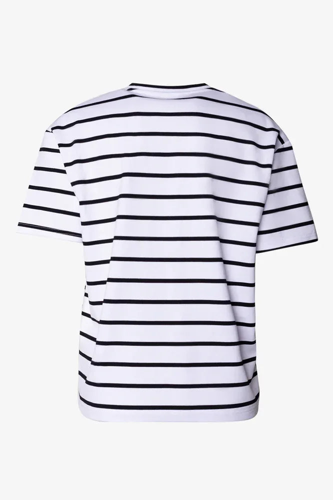 Short Sleeve Oversized Stripe T-Shirt Black (1)