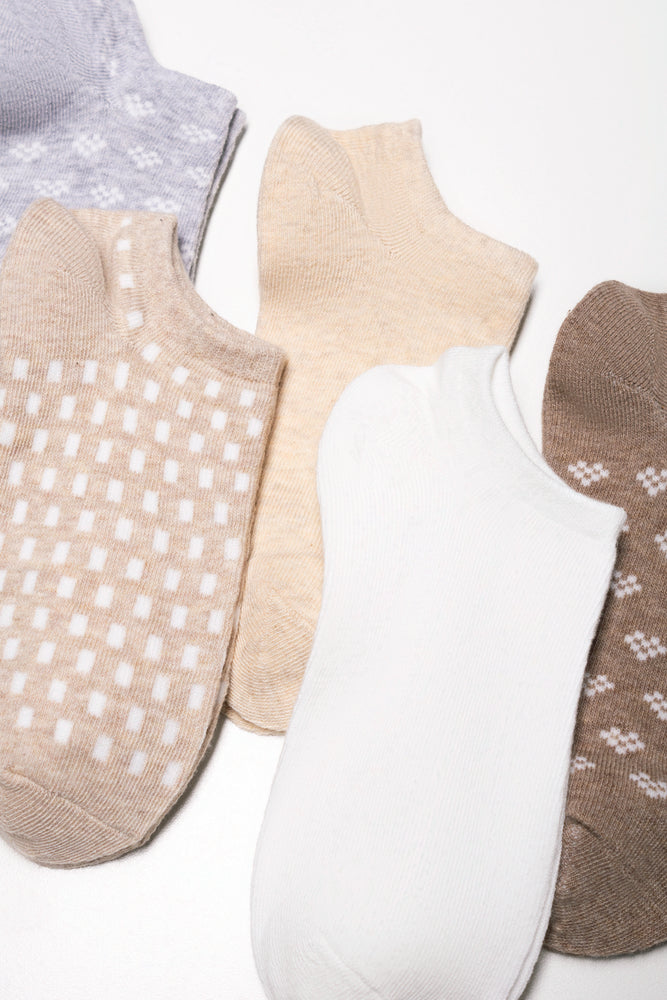 5 Pack Lowcut Socks Natural (1)