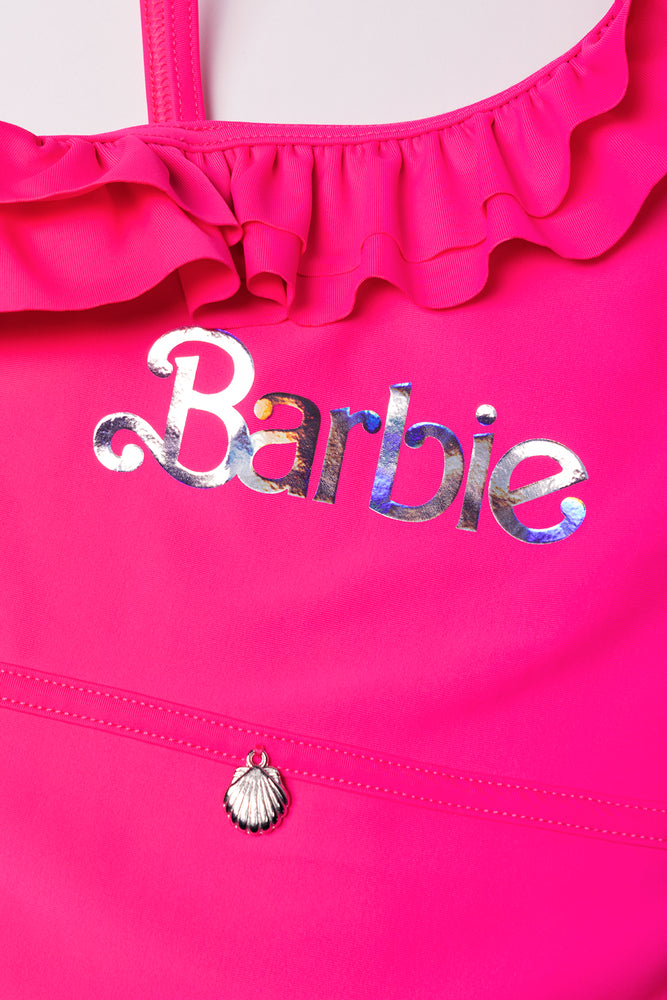 Barbie Frill One Shoulder Swimwear Pink
