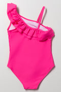 Barbie Frill One Shoulder Swimwear Pink (2)