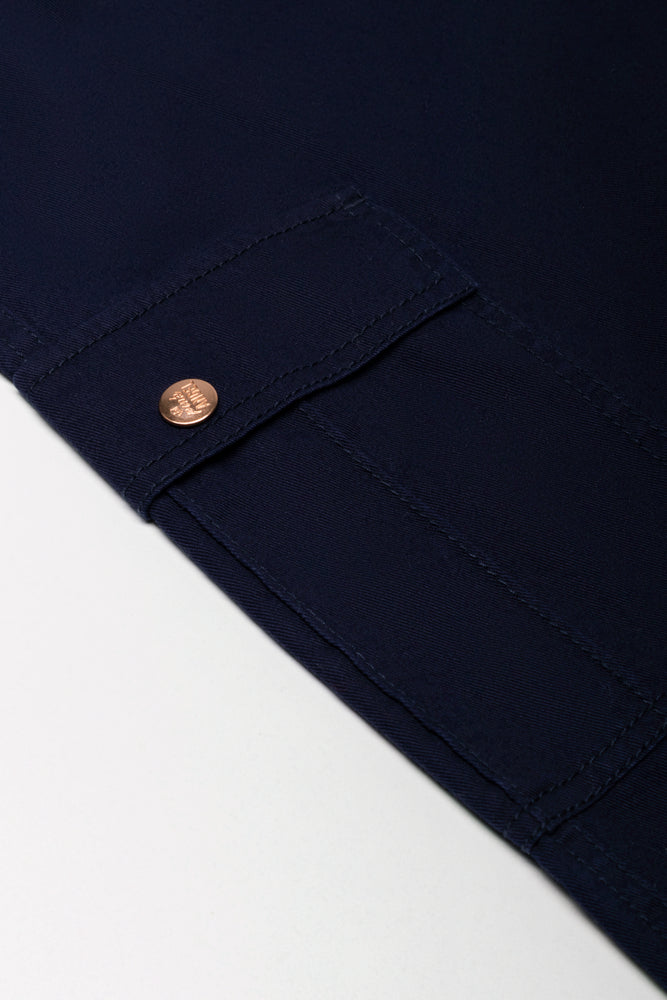 Elasticated Cargo Pants Navy