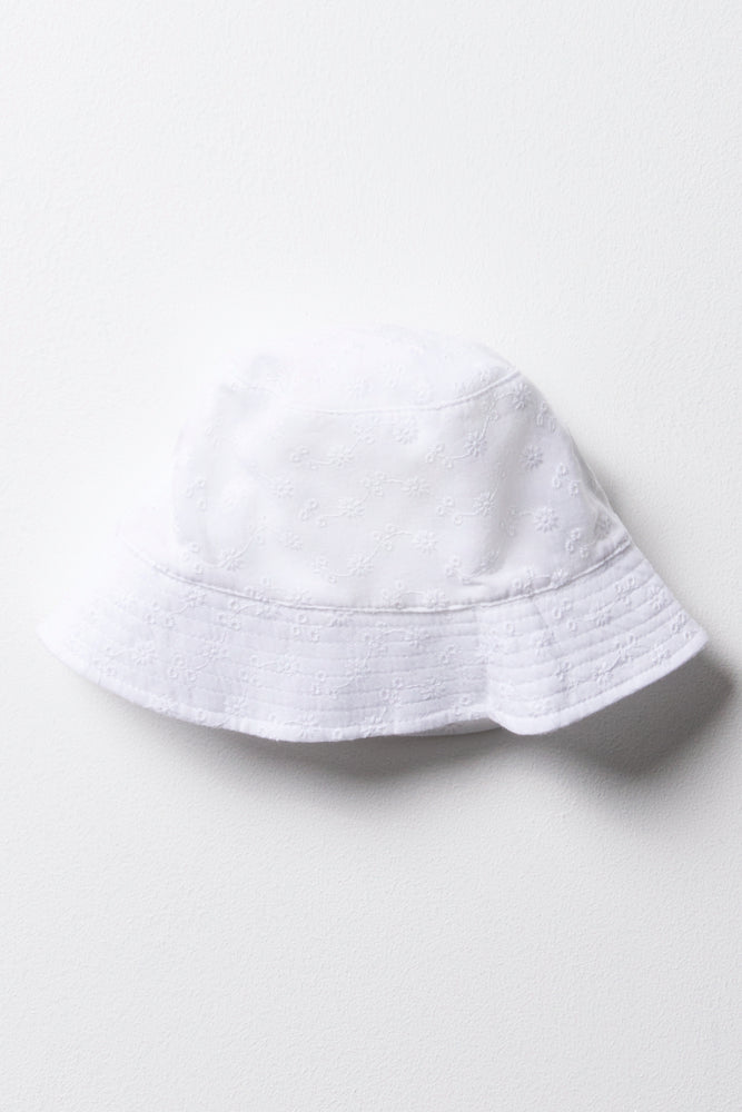 Anglaise Bucket Hat White
