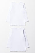 2 Pack Long Sleeve Vests White (2)
