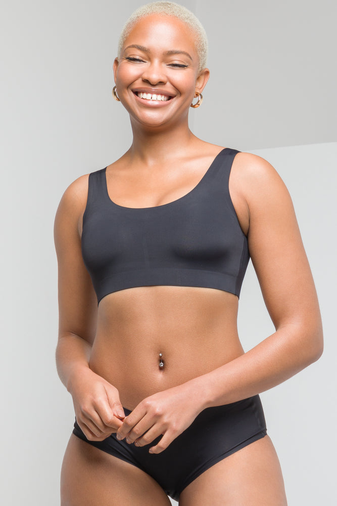 Bonded crop top black