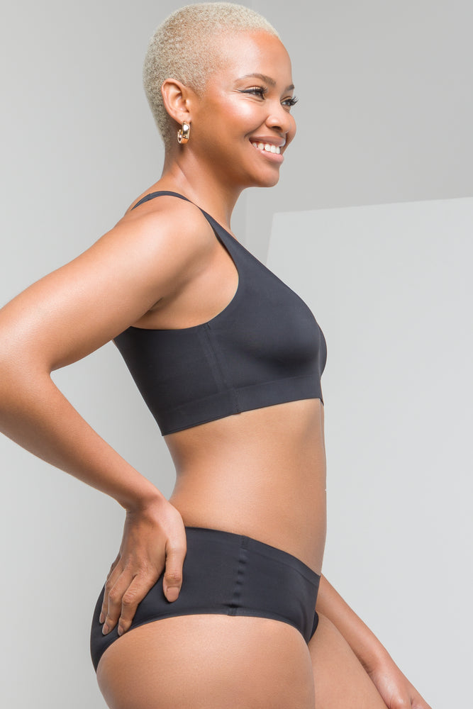 Bonded crop top black
