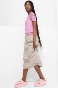 Snake Print Mesh T-Shirt With Plain Cami Pink (1)