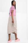 Snake Print Mesh T-Shirt With Plain Cami Pink (2)