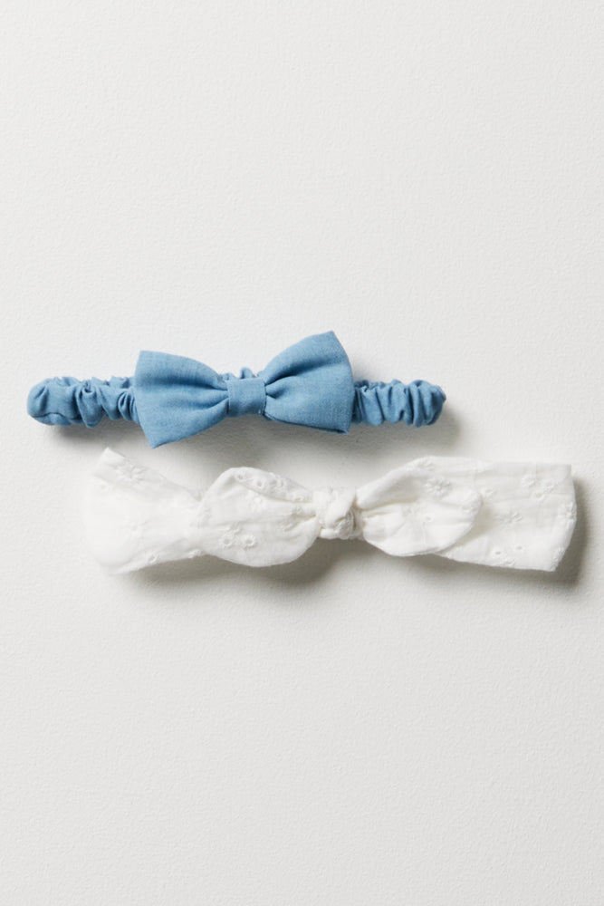 2 Pack Headbands Denim And White