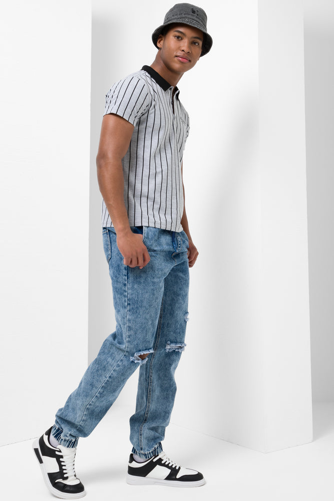 Stripe Golfer Grey