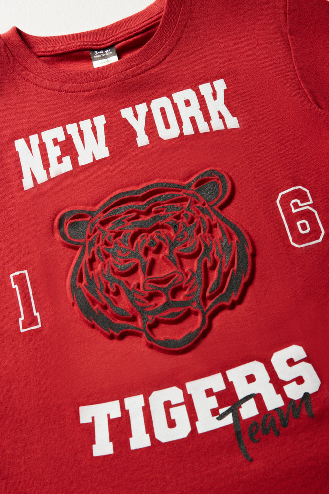New York Short Sleeve T-Shirt Red (1)