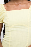 Milkmaid Puff Sleeve Top Yellow (3)
