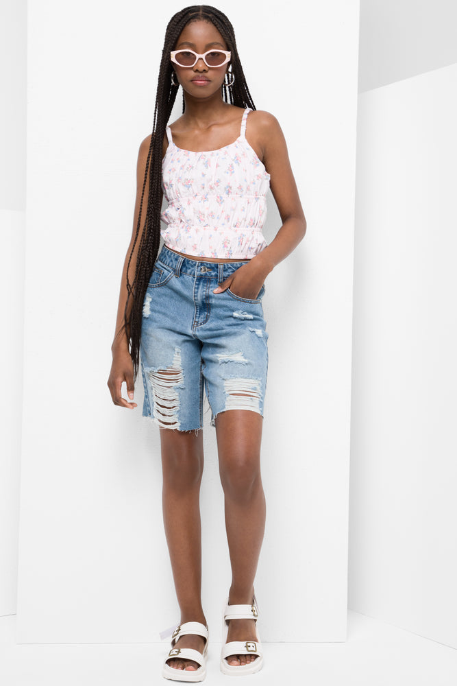 Elasticated Cami Top Pink