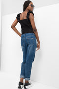 Frill Sleeve Top Black (2)