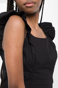 Frill Sleeve Top Black (3)