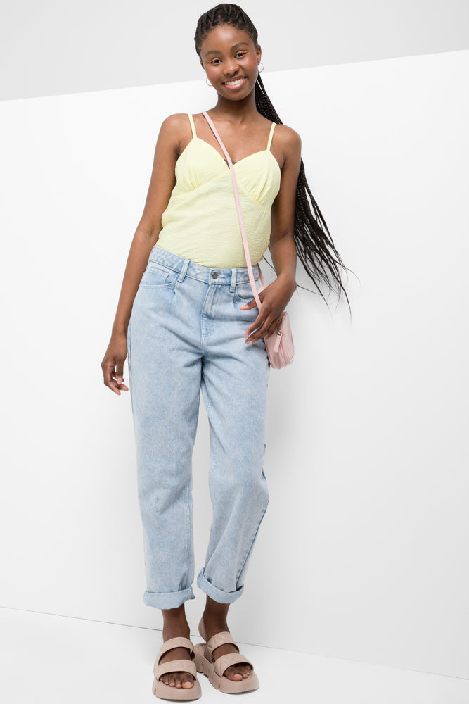 Strappy Cami T-Shirt Yellow