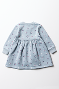 Floral Fit And Flare Dress Light Blue (2)