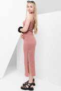 High neck textured top rose pink (1)
