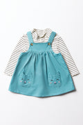 Corduroy Pinafore Set Blue
