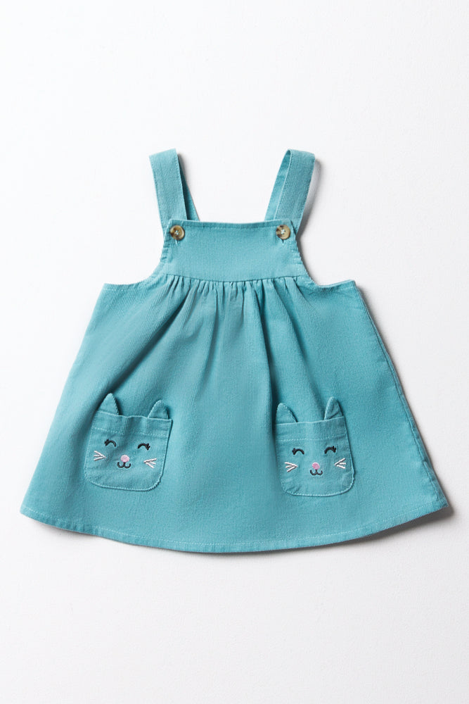 Corduroy Pinafore Set Blue (1)